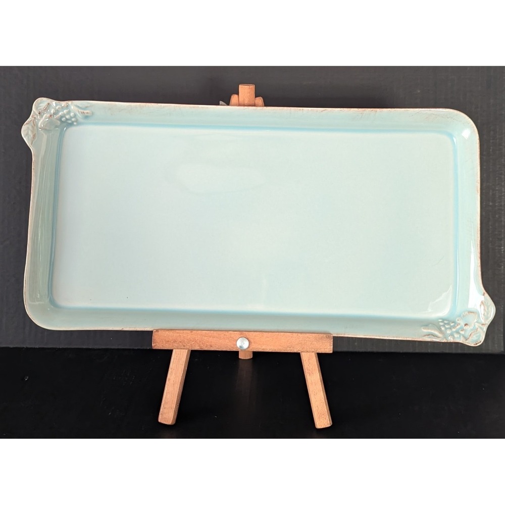 Discontinued Casafina Madeira Harvest Robin's Egg Blue Stoneware Serving Tray